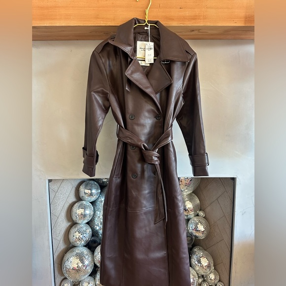 Abercrombie Vegan Leather Trench Coat – Petite Small - Picture 2 of 6